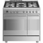 PIANO DE CUISSON MIXTE SMEG MULTI-FOUR 90CM PYROLYSE INOX