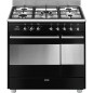 PIANO DE CUISSON MIXTE SMEG MULTI-FOUR 90CM CATALYSE NOIR