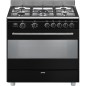 PIANO DE CUISSON MIXTE SMEG 90CM CATALYSE NOIR