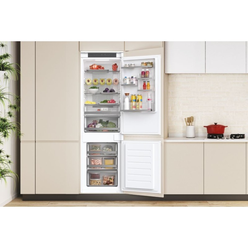 REFRIGERATEUR ENCASTRABLE COMBINÉ ROSIERES CLASSE E GLISSIÈRE NOFROST 248L (186L/62L) RBT5518EW