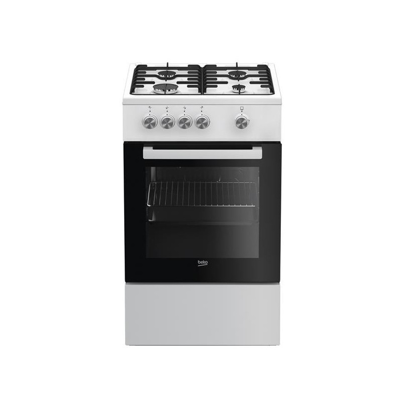 CUISINIERE FOUR ELECTRIQUE et 4 FOYERS GAZ BEKO 1 FOUR 68 litres Catalyse PUISSANCE TOTAL GAZ 7900W FSG52000DWC