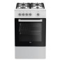 CUISINIERE FOUR ELECTRIQUE et 4 FOYERS GAZ BEKO 1 FOUR 68 litres Catalyse PUISSANCE TOTAL GAZ 7900W FSG52000DWC