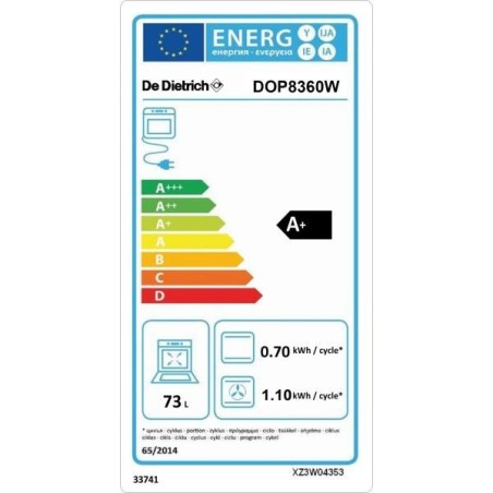 DE DIETRICH Four encastrable nettoyage pyrolyse DOP8360W