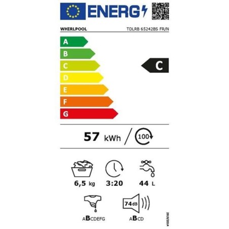 WHIRLPOOL Lave-linge top TDLRB65242BSFR/N