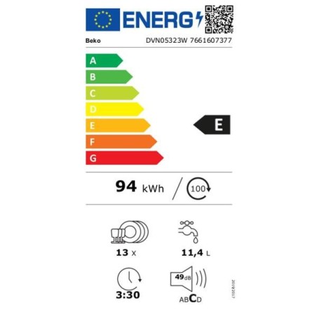 BEKO Lave-vaisselle largeur 60 cm DVN05323W