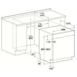 WHIRLPOOL Lave-vaisselle intégrable WBC3C26B