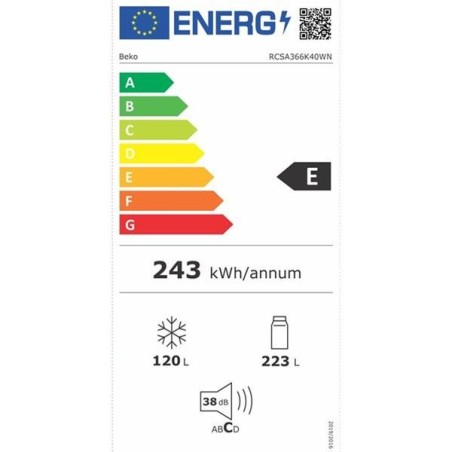 BEKO Réfrigérateur combiné RCSA366K40WN