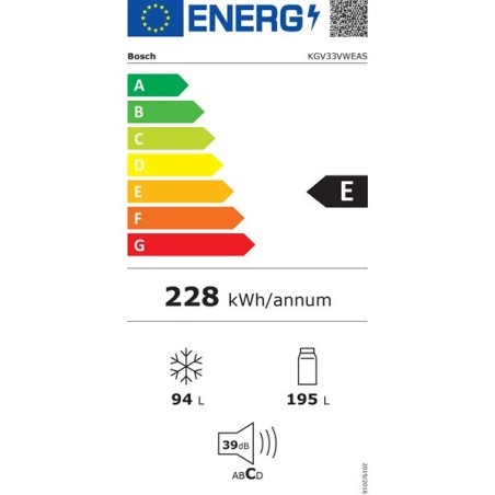 BOSCH Réfrigérateur combiné KGV33VWEAS