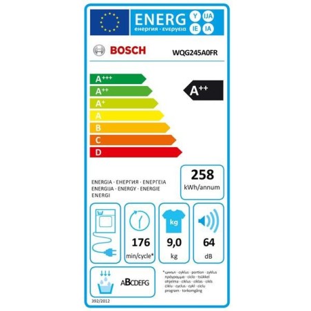 BOSCH Sèche-linge frontal WQG245A0FR