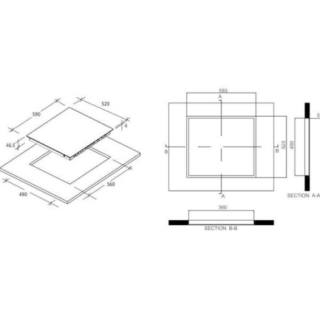 ROSIERES Table vitrocéramique RH64DBCP/2