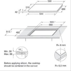 WHIRLPOOL Table de cuisson gaz GOB616NB