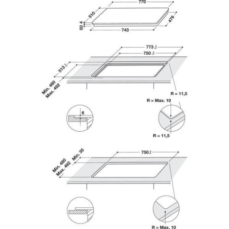 WHIRLPOOL Table induction WLB2977NE