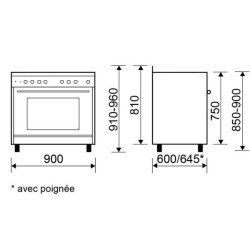 PIANO DE CUISSON TOUT GAZ GLEM 90CM CATALYSE INOX GE960CBIX2