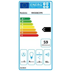 HOTTE VISIERES ROSIERES 60CM NOIR 348M3/H RHC638/1PN