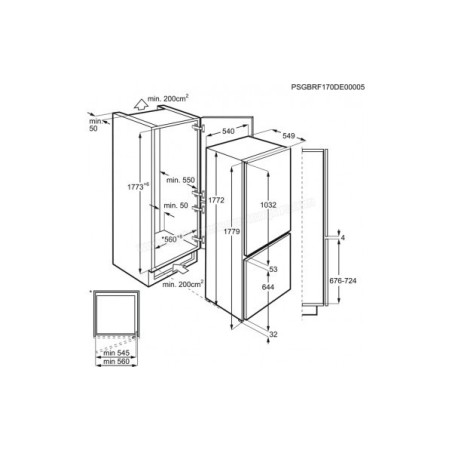 Réfrigérateur / Congélateur combiné 268L Encastrable ELECTROLUX KNT1LF18S1