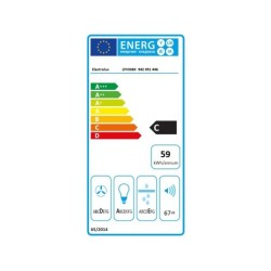 HOTTE-ELECTROLUX-LFV336K-POSE LIBRE-60 CM-INCLINEE-DEBIT MAX 535M3/H-NMBR VITESSES : 3-ECLAIRAGE : 2 LED 6,6W TOTAL-