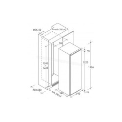 REFRIGERATEUR-CANDY-CIO225EE/N-ENCASTRABLE H122,5 x L56 x P55-ARMOIRE-1 PORTE-FROID STATIQUE-179 L-REFRIGERATEUR / CONGELATEUR-