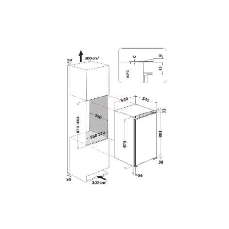 REFRIGERATEUR ENCASTTRABLE 88 CM INDESIT CLASS F SPECIAL CUISINISTE IBC9AC11R