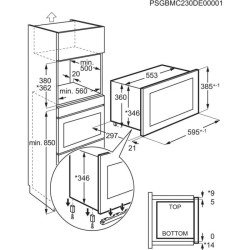 MICRO ONDES-ELECTROLUX-EMS4203TMX-ENCASTRABLE H38 x L56 x P46-19 LITRES-OUVERTURE ELECTRO PORTE-MICRO ONDES 800W-MULTIFONC