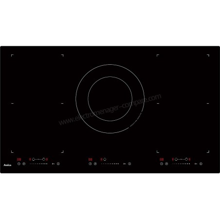 TABLE DE CUISSON INDUCTION AMICA 90 CM 5 FOYERS ZONE COMBINEE 10800 WATTS AI9557