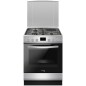 CUISINIERE POSE LIBRE  SILVER MIXTE 60 CM 3 FOYERS GAZ 1 ELECTRIQUE FOUR PYROLYSE HYDROLYSE 65 LITRE FACM2007S