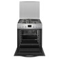 CUISINIERE POSE LIBRE  SILVER MIXTE 60 CM 3 FOYERS GAZ 1 ELECTRIQUE FOUR PYROLYSE HYDROLYSE 65 LITRE FACM2007S