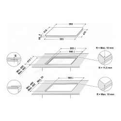 TABLE DE CUISSON INDUCTION 60 CM  HOTPOINT 4 FOYERS 7200 W 1 ZONE COMBINE HB4860BNE