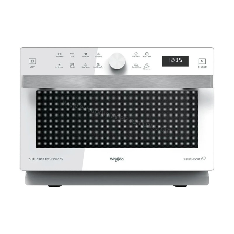 FOUR MICRO ONDE POSE LIBRE MULTIFONCTION BLANC WHIRLPOOL 33 LITRES HYDROLYSE CHEF MENU CHALEUR PULSEE MWSC833W