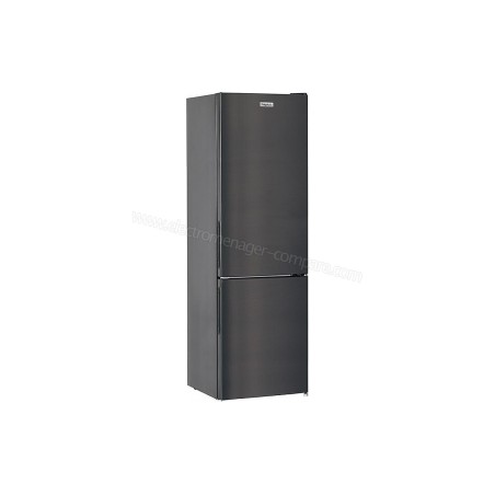 Réfrigérateur Combiné 262L net. Classe E. Congélateur, Low-Frost, 3 clay verre, corps noir & porte dark inox