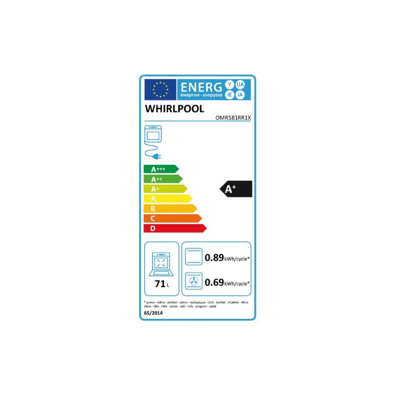 FOUR ENCASTRABLE WHIRLPOOL PYROLYSE 71 Litres RAILS TELESCOPIQUE OMR581RR1X — free download