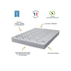 MATELAS SOUTIEN FERME 3 ZONES DE CONFORT 20 CM EBAC MARYLAND 140x190