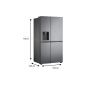 REFRIGERATEUR AMERICAIN POSE LIBRE LG NOFROST Glaçon/Glace pilée Eau Fraiche Home Bar 635 Litres (416/219) GSJV70DSLE