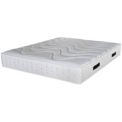 PACK LITERIE MATELAS RESSORTS 27 CM TRES FERME + SOMMIER TAPISSIER SAHARA + TETE DE LIT PRESTIGE SAHARA + 4 PIEDS BOIS COORDONNE