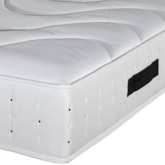 PACK LITERIE MATELAS RESSORTS 27 CM TRES FERME + SOMMIER TAPISSIER SAHARA + TETE DE LIT PRESTIGE SAHARA + 4 PIEDS BOIS COORDONNE