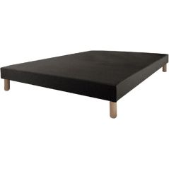 PACK LITERIE 140x190 NOIR : MATELAS MOUSSE + SOMMIER TAPISSIER + TETE DE LIT 140 + 4 PIEDS BOIS PACK_MadSr9_140