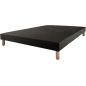 PACK LITERIE 140x190 NOIR : MATELAS MOUSSE + SOMMIER TAPISSIER + TETE DE LIT 140 + 4 PIEDS BOIS PACK_MadSr9_140