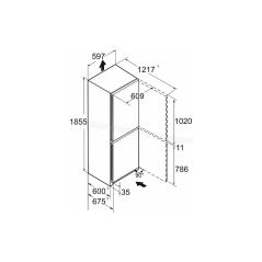 REFRIGERATEUR COMBINE POSE LIBRE NO FROST LIEBHERR 330 Litres (227 / 103) CLASS ENERGIE D CND1853-20