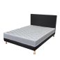 PACK LITERIE 160x200 NOIR : MATELAS MOUSSE + SOMMIER TAPISSIER + TETE DE LIT 160 + 4 PIEDS BOIS PACK_MadSr9_160