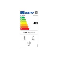 REFRIGERATEUR POSE LIBRE COMBINE NO FROST LG 304 litres (207/97l) 35db CLASS ENERGIE D GBM21HSADH 