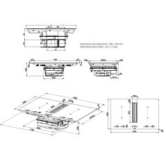 Table de cuisson aspirante Soprano 83cm 4 foyers Noir installation en recyclage - ROBLIN Réf. 5383935