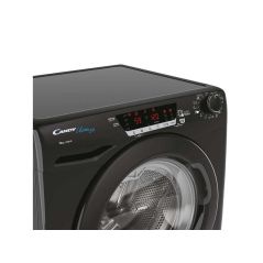 LAVE LINGE POSABLE HUBLOT 12kg 1400 tr/min CANDY TAMBOUR 83 Litres Classe A, Noir Brillant, 16 programmes, Connectivité Contenu 