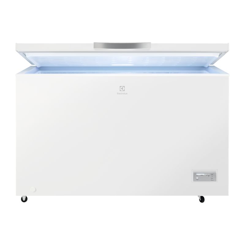 CONGELATEUR COFFRE POSE LIBRE LOW FROST FROID STATIQUE ELECTROLUX 371 Litres CLASS ENERGIE E AUTONOMIE 36h BLANC LCB3LE38W0