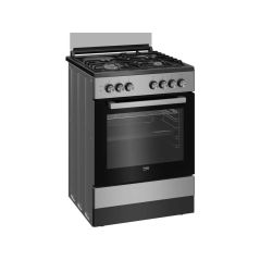 CUISINIERE MIXTE INOX 60X60 4 FOYER 72L MULTIFONCTION BEKO FSE6312GX