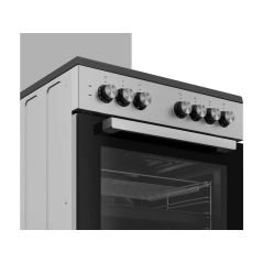 CUISINIERE MIXTE INOX 60X60 4 FOYER MULTIFONCTION BEKO 