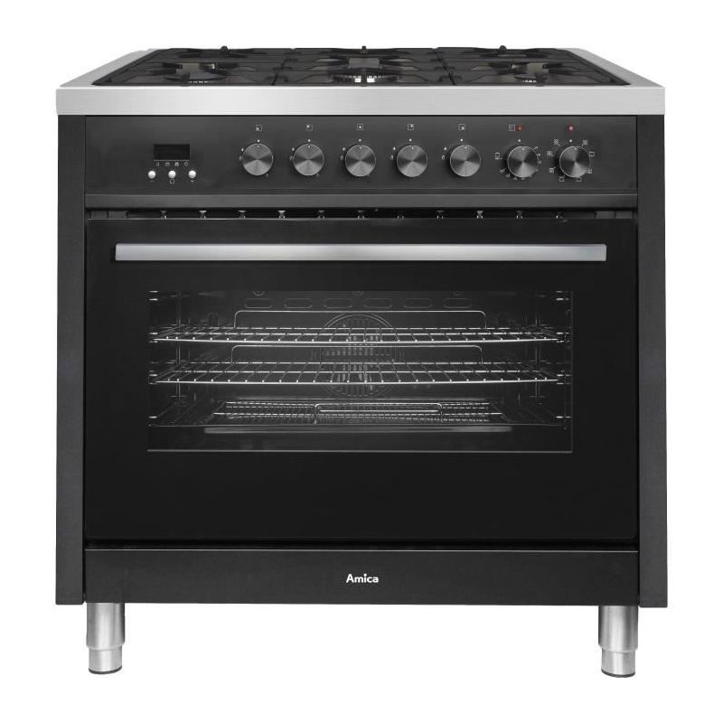 PIANO DE CUISSON 90cm MONOFOUR AMICA 5 foyers gaz - Four multifonction chaleur tournante - Catalyse - 107 L - L90 x H90cm CWCMRC