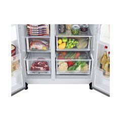 REFRIGERATEUR AMERICAIN POSE LIBRE NO-FROST LG 635 l (416/219) Distrie au/glaçons/glace CLASS E UVnano Door Cooling+ GSLV70PZTD 