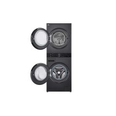 WASHTOWER COMBINE LAVE LINGE - SECHE LINGE POSE LIBRE 12kg/10kg LG COUL NOIR TurboWash 360° ThinQ CLASS A F214WT8P