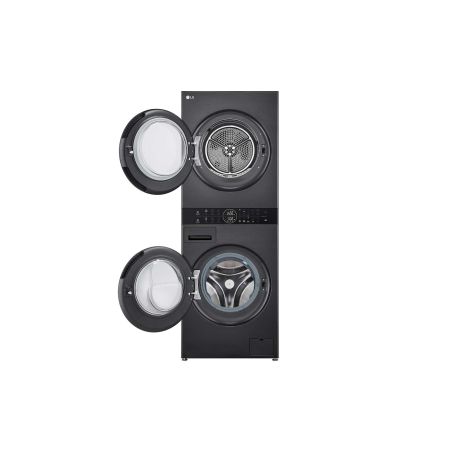 WASHTOWER COMBINE LAVE LINGE - SECHE LINGE POSE LIBRE 12kg/10kg LG COUL NOIR TurboWash 360° ThinQ CLASS A F214WT8P