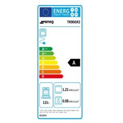 PIANO DE CUISSON 90x60 CM SMEG 5 FOYERS GAZ 1 DOUBLE COURONNE - FOUR 115 LITRES CATALYSE TR90GR2