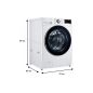 LAVE LINGE POSE LIBRE 20 kg 1000 tr/min LG 6 Motion Direct Drive • AI DD • Steam • TurboWash • Vapeur • LG ThinQ 74dB F20P12WST